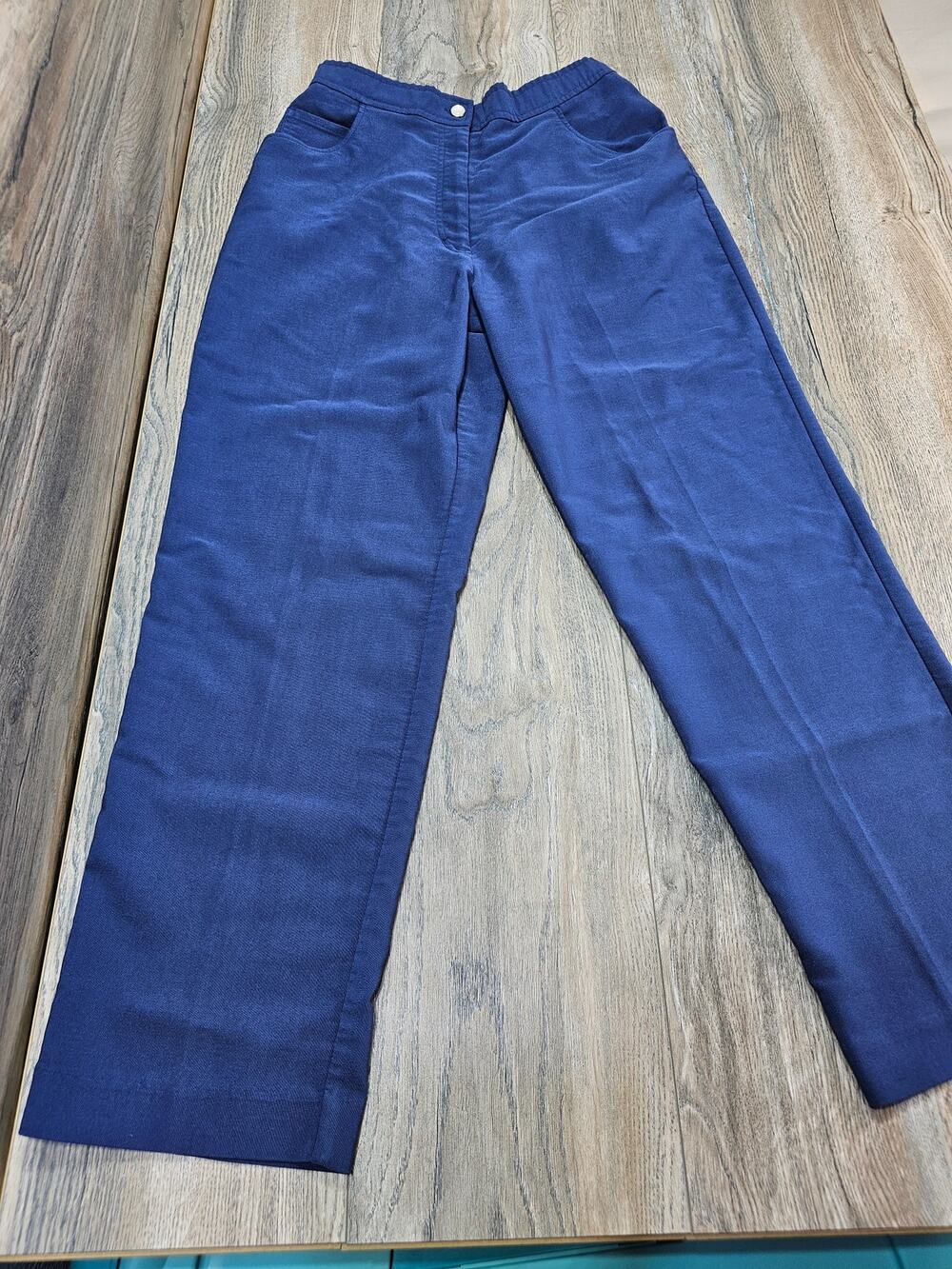 Blair Women's Size 12P Blue Rayon Polyester Blend Elastic Back Waist Pants
